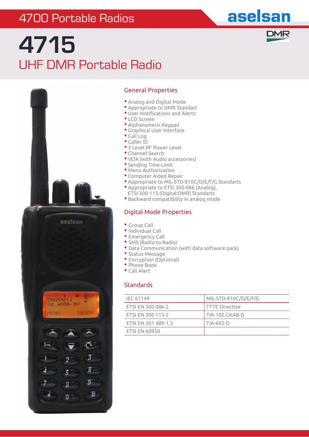 Aselsan 4715 Radio Device Brochure — first page