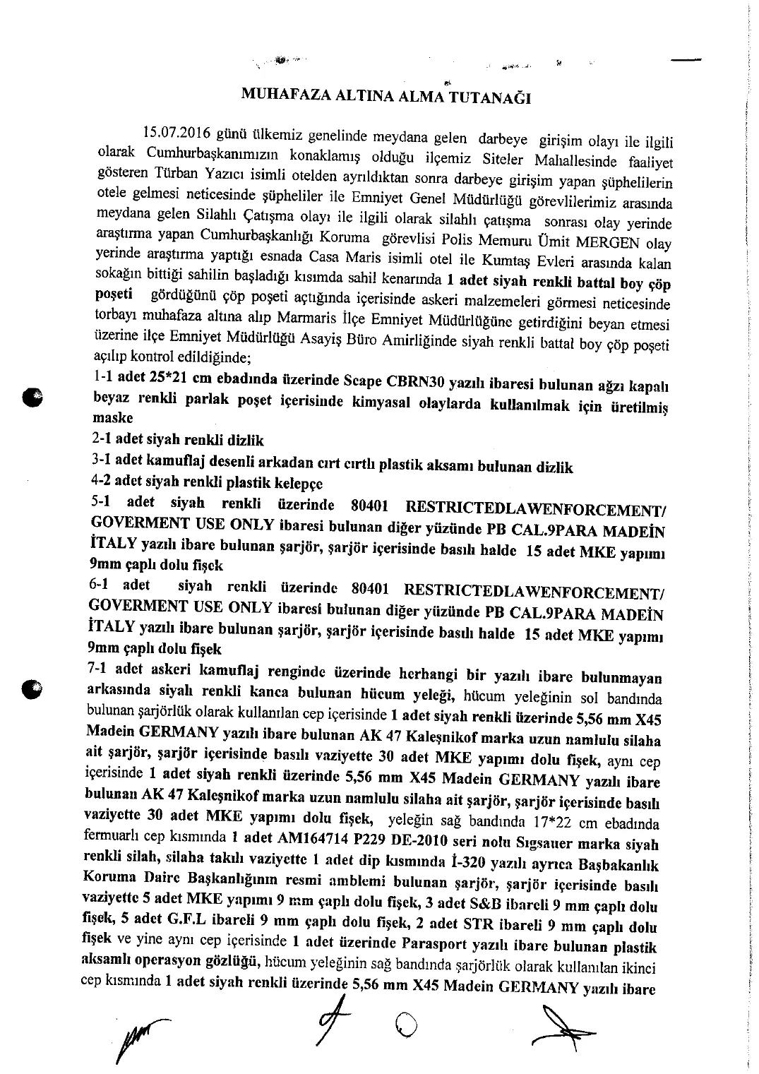 Ümit Mergen — Seizure Record — first page